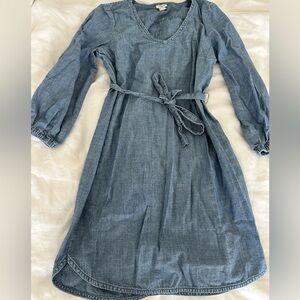 J. crew light blue dress with waist tie